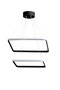 Opviq Duple Square Set Lámpara de araña Negra con Luz Amarilla